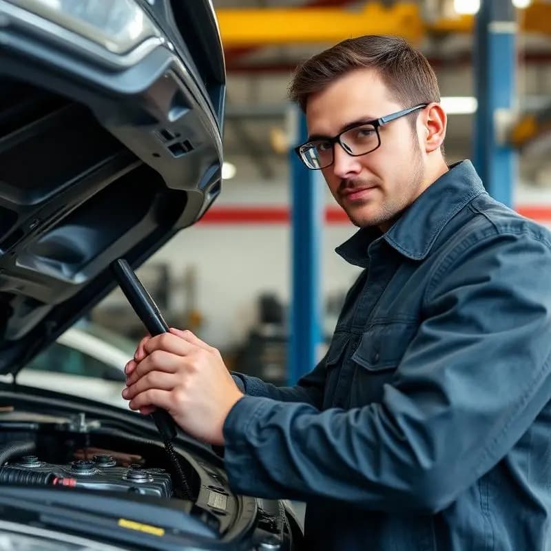 Automonteur aan het werk